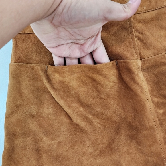 Frame Women's 100% Goat Suede Button Front Mini Skirt - 28 - Picture 6 of 7